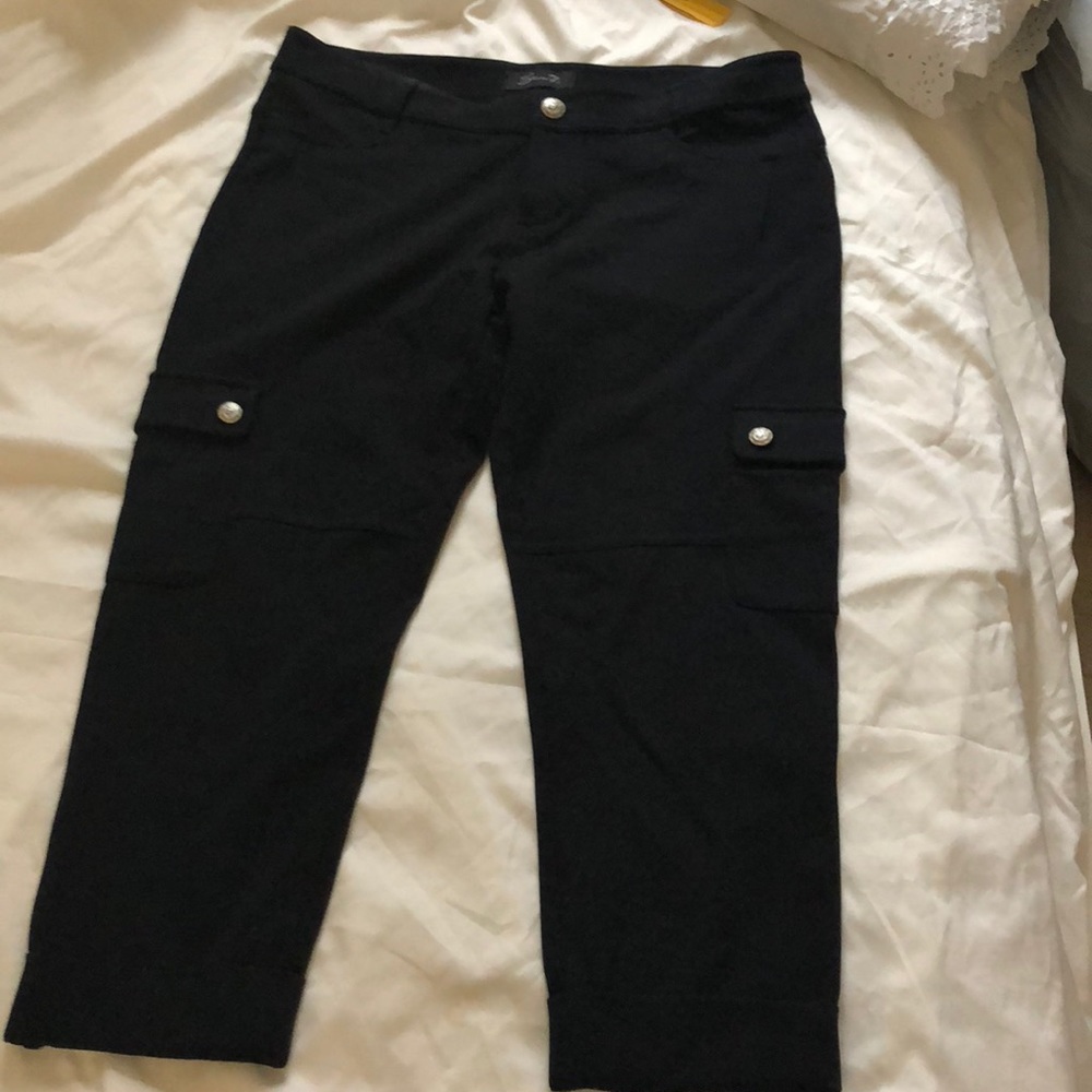 Black Stretch Cropped Pants